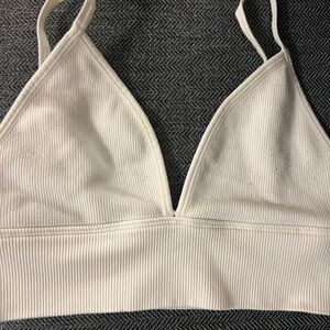Abercrombie & Fitch White Ribbed Bralette